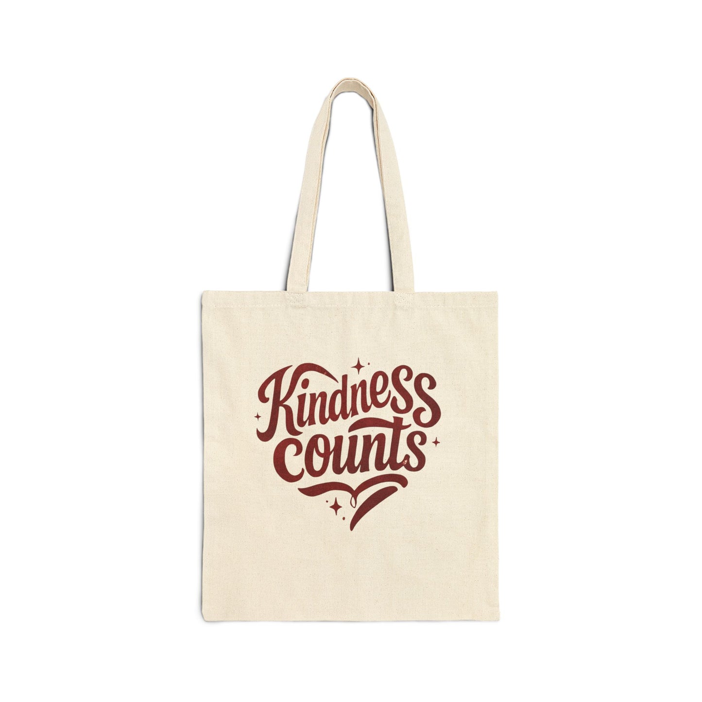 Kindness Counts Cotton Canvas Tote Bag, Eco-Friendly Gift, Reusable Shopping Bag, Inspirational Tote, Everyday Carryall