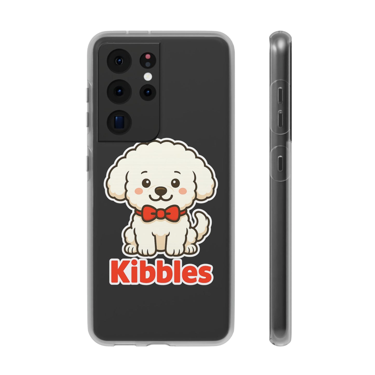 Cute Dog Flexi Case - Personalized Pet Phone Cover, Kibble Lover, Gift for Dog Owners, Custom Animal Case, Perfect for Pet Lovers