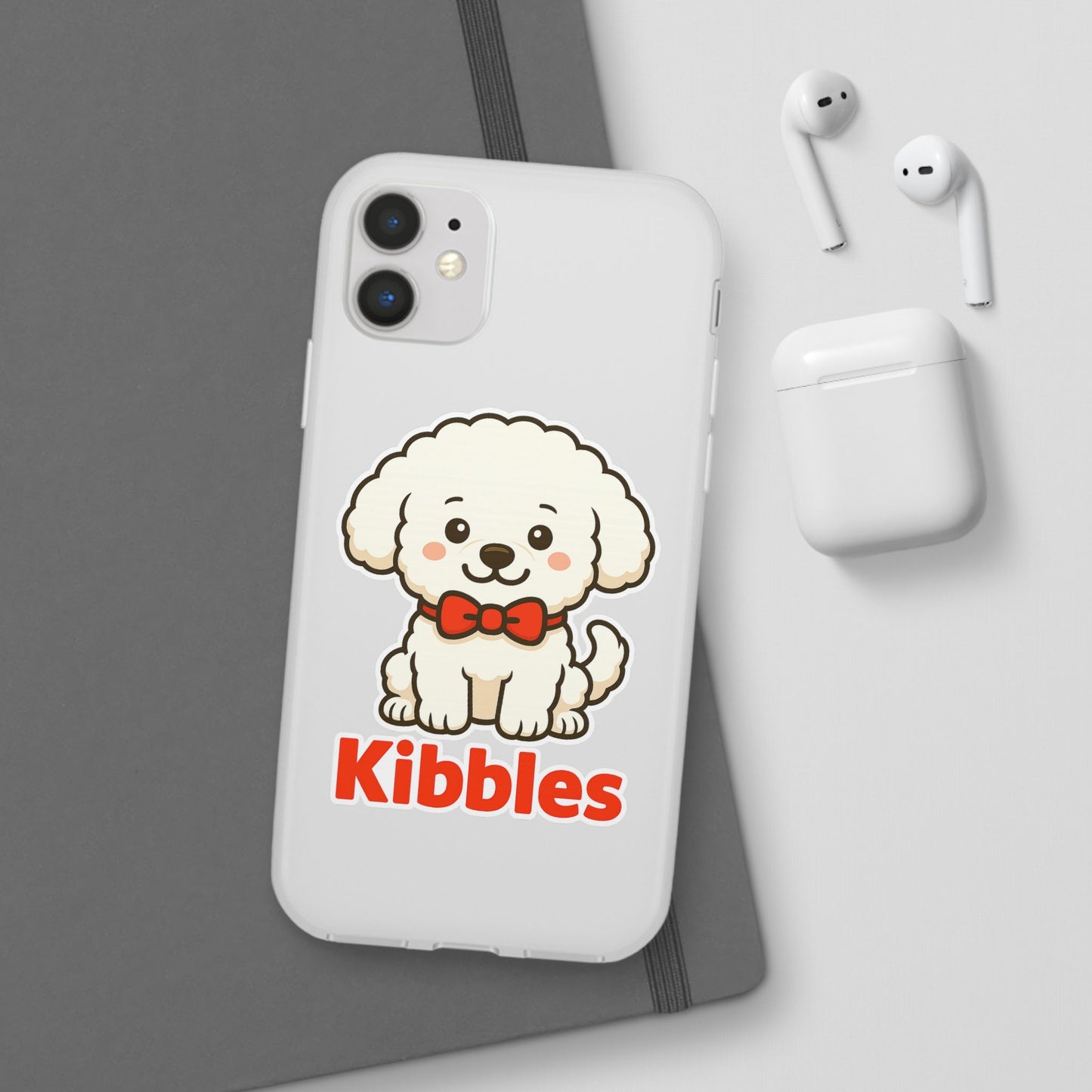 Cute Dog Flexi Case - Personalized Pet Phone Cover, Kibble Lover, Gift for Dog Owners, Custom Animal Case, Perfect for Pet Lovers