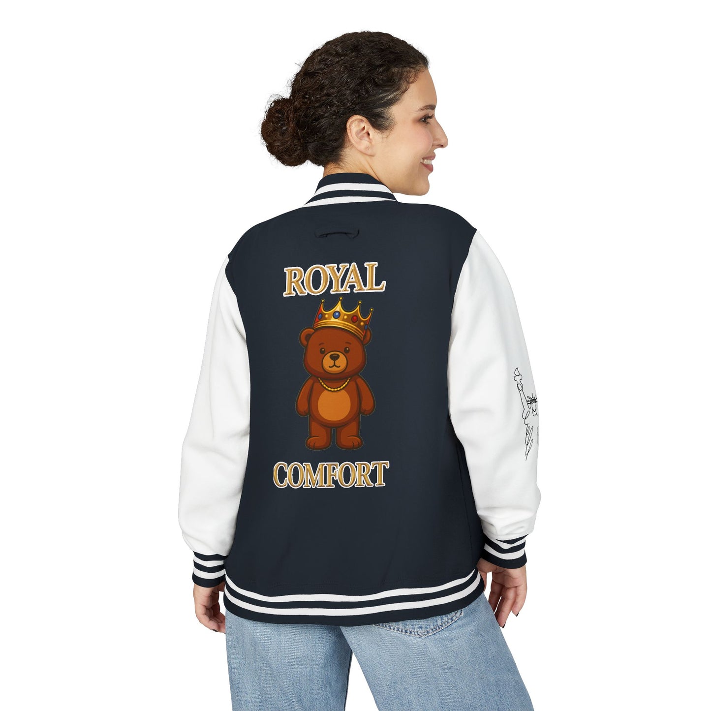 Royal Comfort Unisex Heavyweight Letterman Jacket, Trendy Varsity Style, Fun Gift for Students, Cozy Layering Piece, Perfect for Fall Events