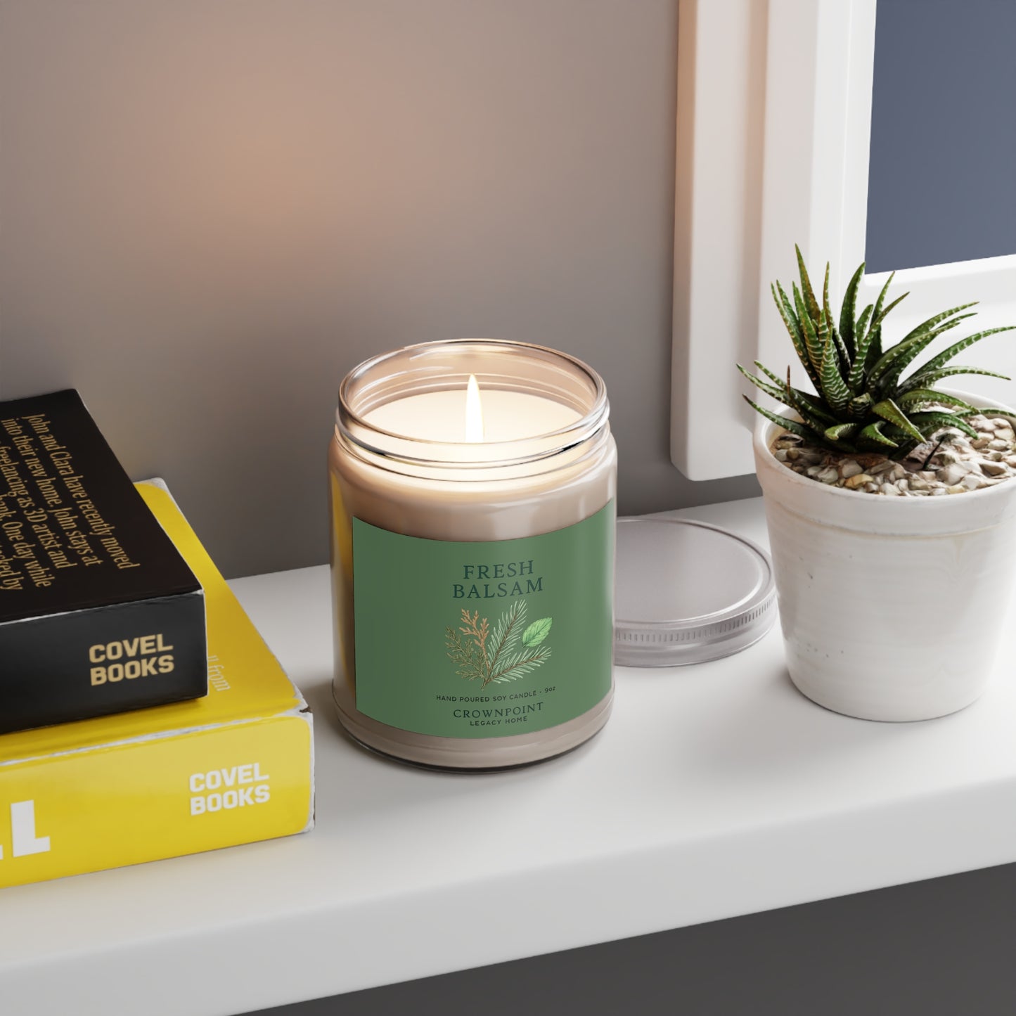 Fresh Balsam Scented Soy Candle, Cozy Home Decor for Relaxation, Gifts for Any Occasion, Eco-Friendly 9oz Candle, Housewarming