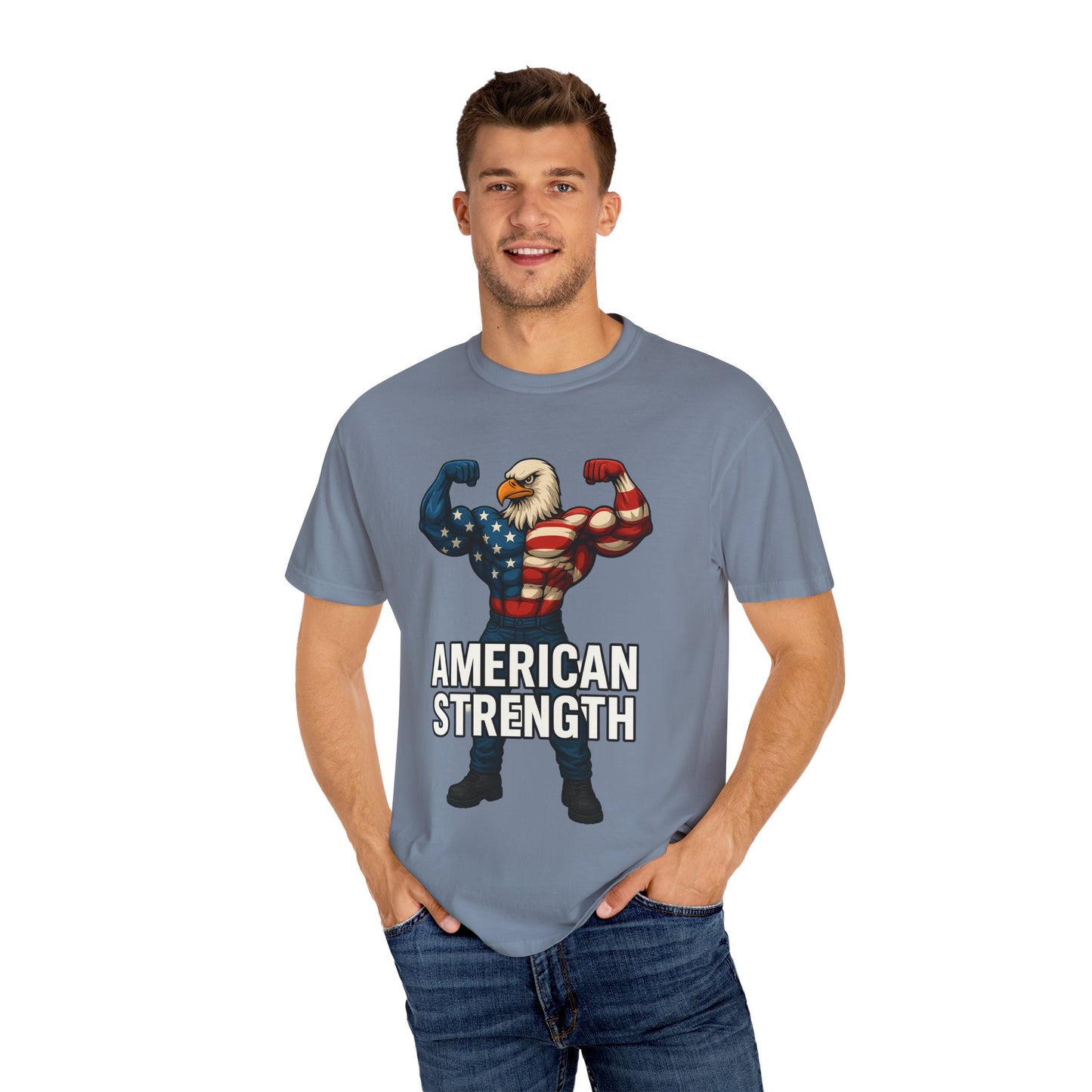American Strength T-Shirt, Unisex Tee, Patriotic Eagle Graphic Tee Shirt, Men's Women's Graphic Tee, Red White Blue USA shirt, Free Shipping