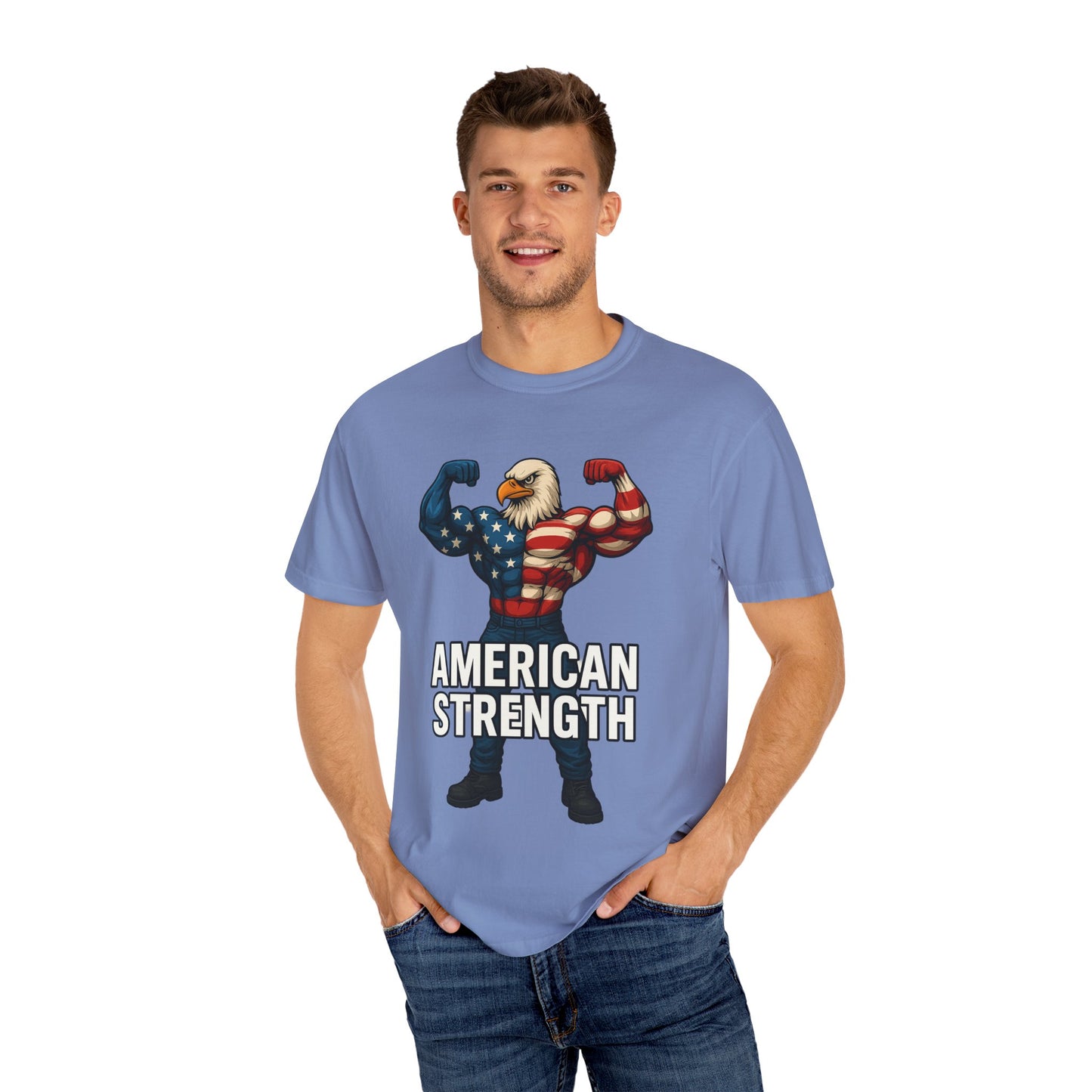 American Strength T-Shirt, Unisex Tee, Patriotic Eagle Graphic Tee Shirt, Men's Women's Graphic Tee, Red White Blue USA shirt, Free Shipping