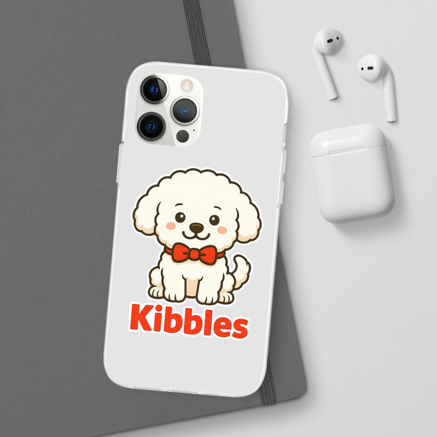 Cute Dog Flexi Case - Personalized Pet Phone Cover, Kibble Lover, Gift for Dog Owners, Custom Animal Case, Perfect for Pet Lovers