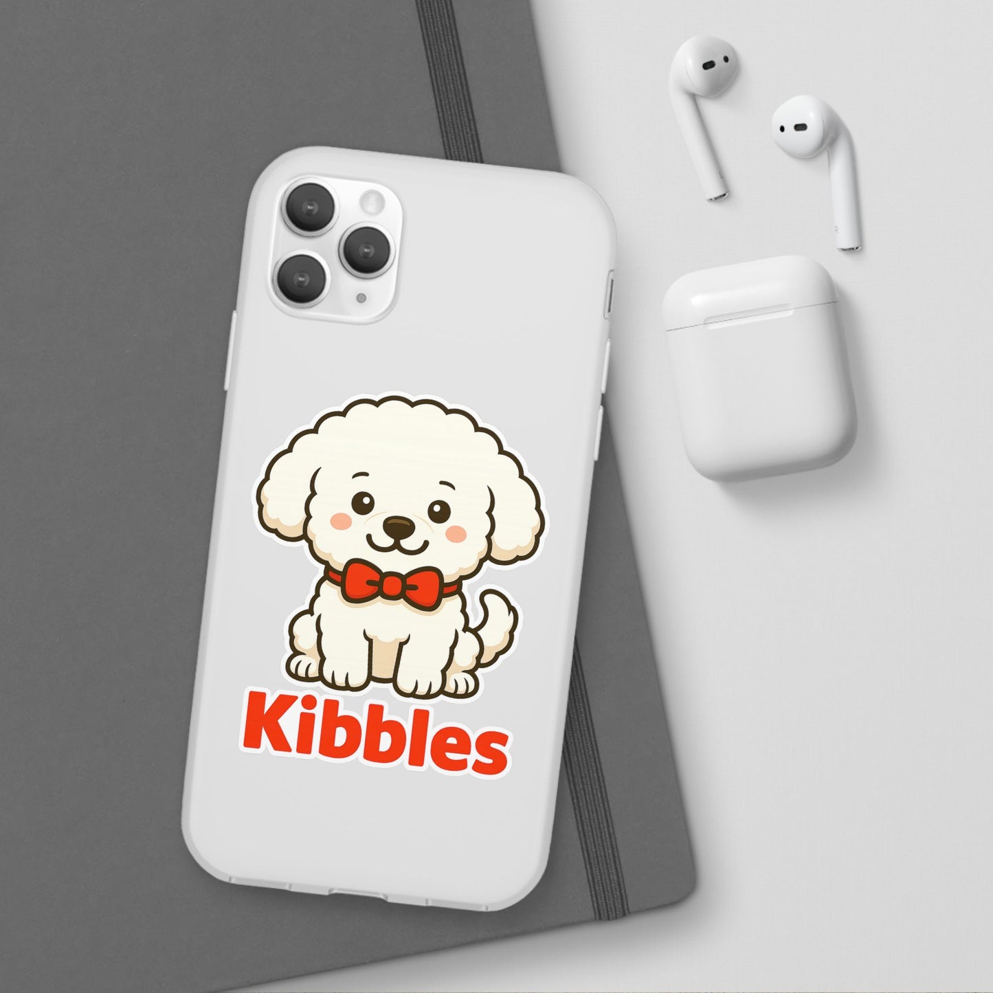 Cute Dog Flexi Case - Personalized Pet Phone Cover, Kibble Lover, Gift for Dog Owners, Custom Animal Case, Perfect for Pet Lovers