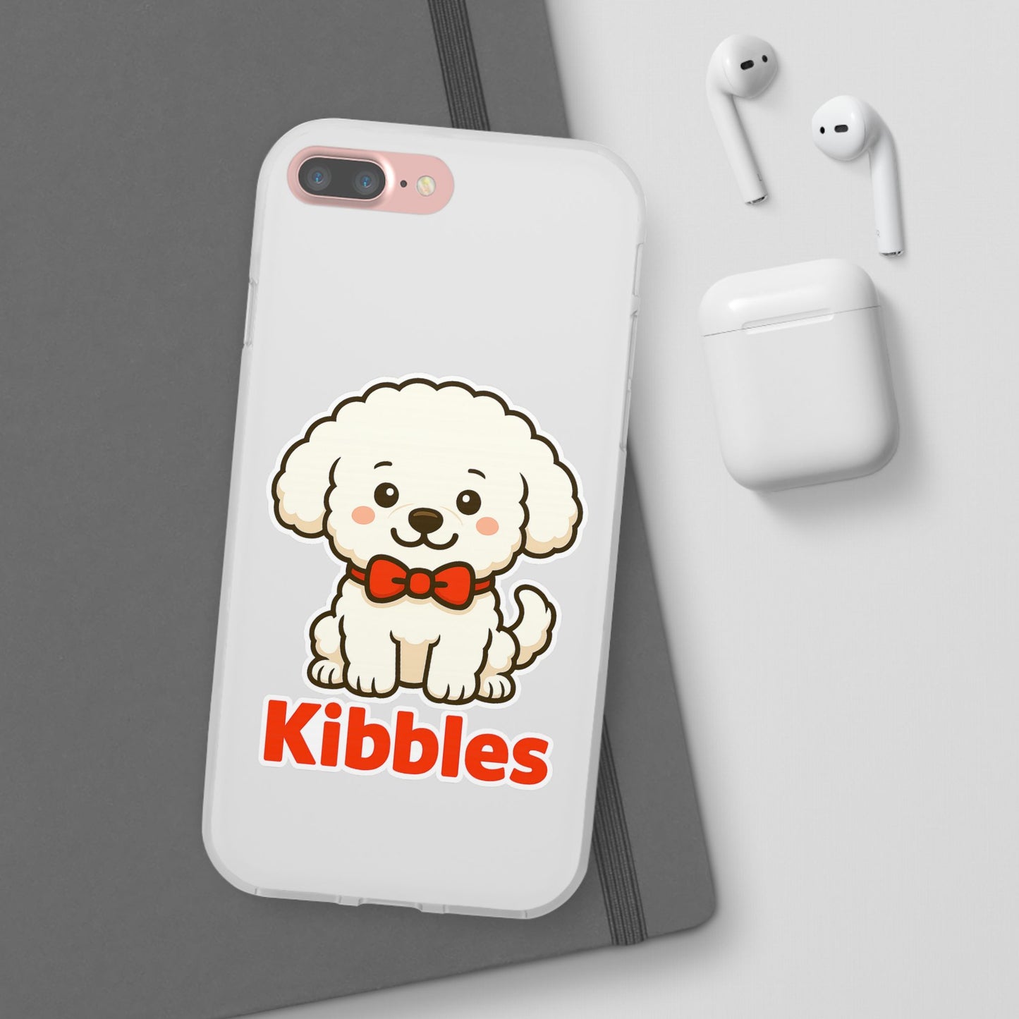 Cute Dog Flexi Case - Personalized Pet Phone Cover, Kibble Lover, Gift for Dog Owners, Custom Animal Case, Perfect for Pet Lovers
