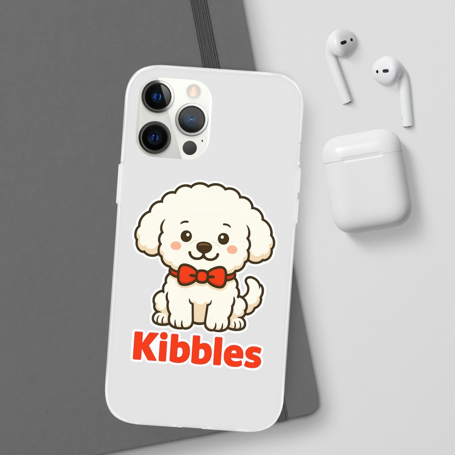 Cute Dog Flexi Case - Personalized Pet Phone Cover, Kibble Lover, Gift for Dog Owners, Custom Animal Case, Perfect for Pet Lovers