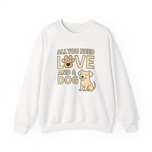 All You Need is Love Sweatshirt, Dog Lover Gift, Cozy Crewneck, Pet Owner Apparel, Animal Lover Sweatshirt, Birthday Gift for Dog Parents