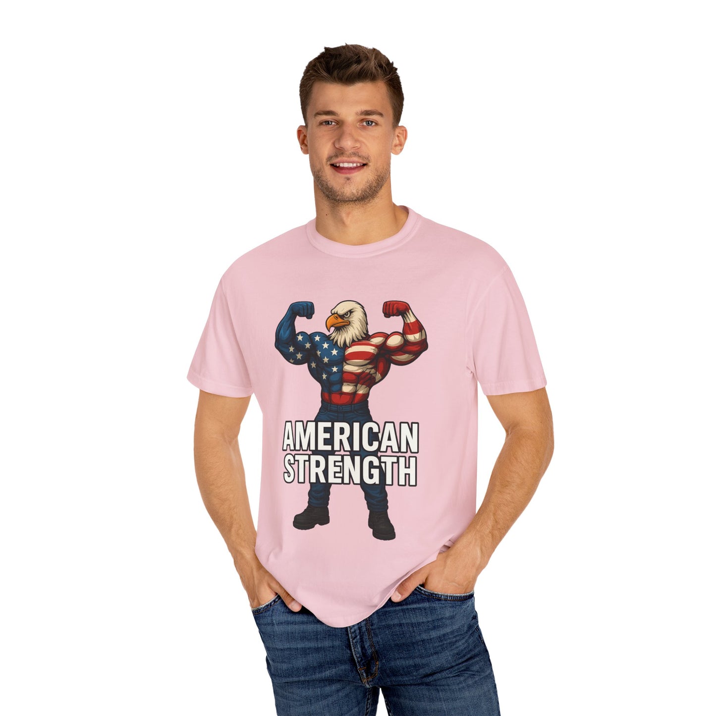 American Strength T-Shirt, Unisex Tee, Patriotic Eagle Graphic Tee Shirt, Men's Women's Graphic Tee, Red White Blue USA shirt, Free Shipping