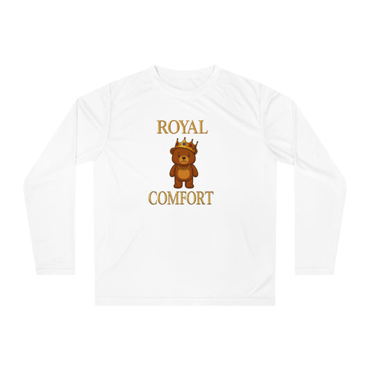 Royal Comfort Cuddler Bear Performance Long Sleeve Shirt, Unisex Tee, Athletic Top, Workout Apparel, Running Gear