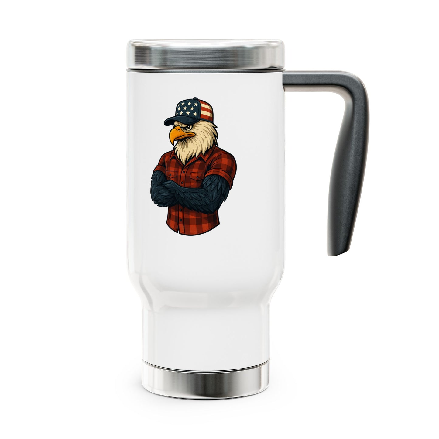 Fuel The freedom Travel Mug - Stainless Steel Travel Mug with Handle, 14oz. Inspirational Gift, Coffee Lover Gift, Adventure Mug, Wanderlust
