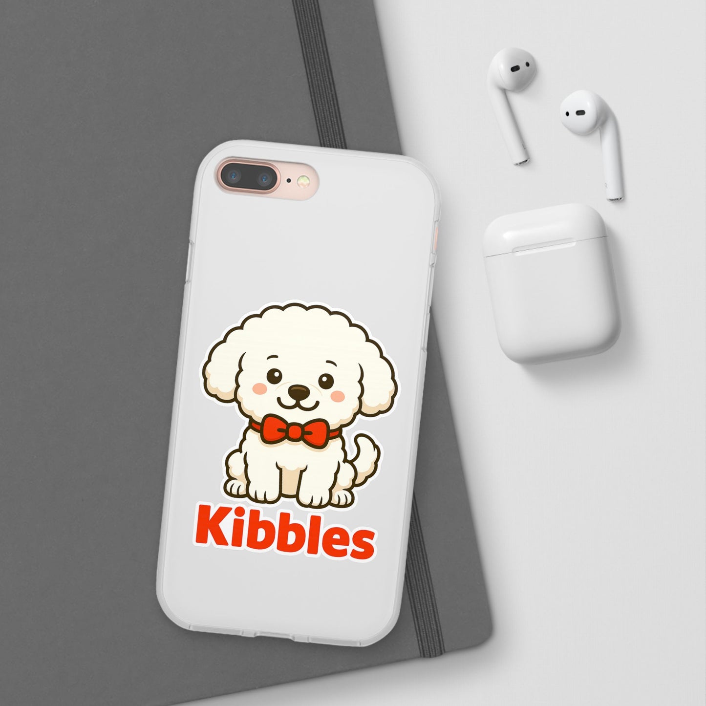Cute Dog Flexi Case - Personalized Pet Phone Cover, Kibble Lover, Gift for Dog Owners, Custom Animal Case, Perfect for Pet Lovers