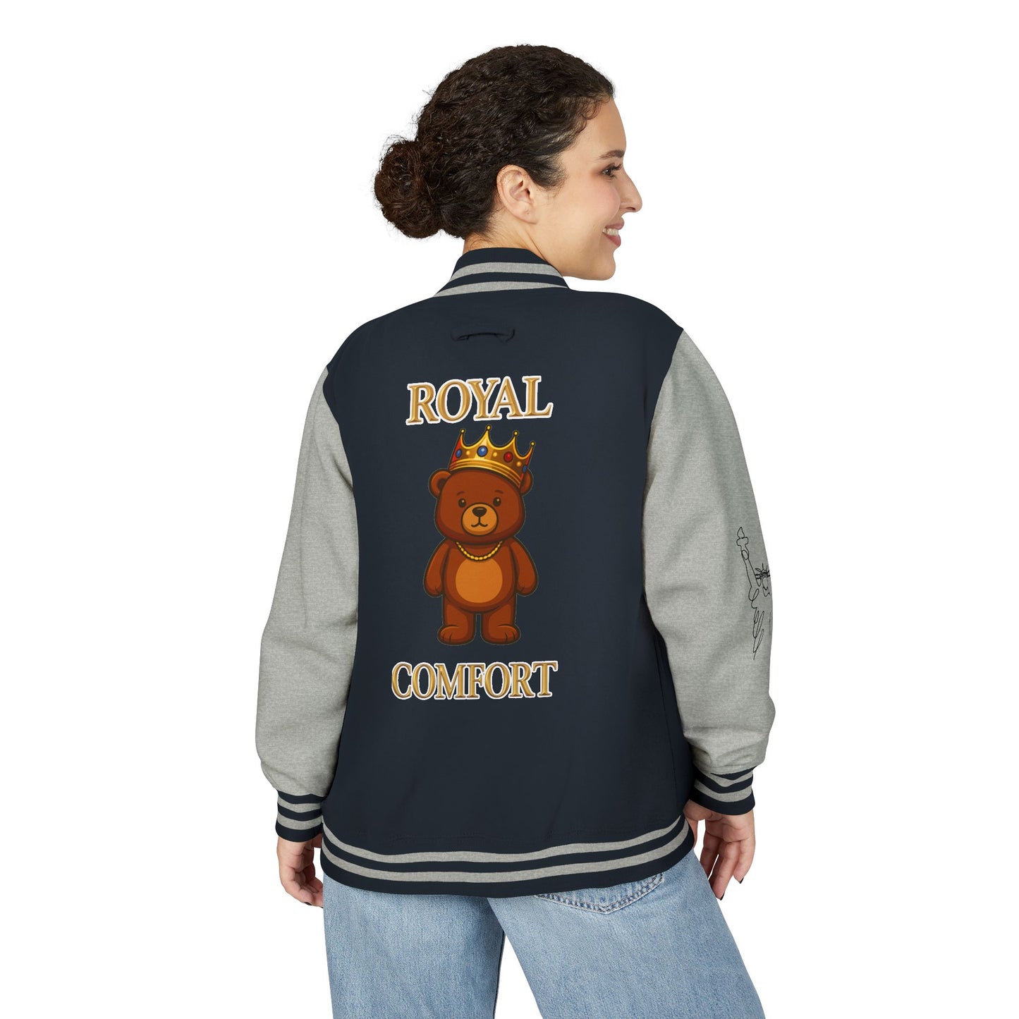 Royal Comfort Unisex Heavyweight Letterman Jacket, Trendy Varsity Style, Fun Gift for Students, Cozy Layering Piece, Perfect for Fall Events