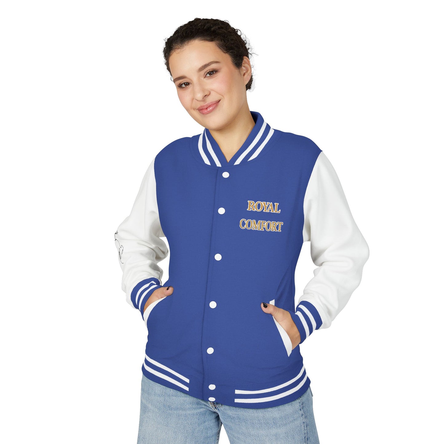 Royal Comfort Unisex Heavyweight Letterman Jacket, Trendy Varsity Style, Fun Gift for Students, Cozy Layering Piece, Perfect for Fall Events