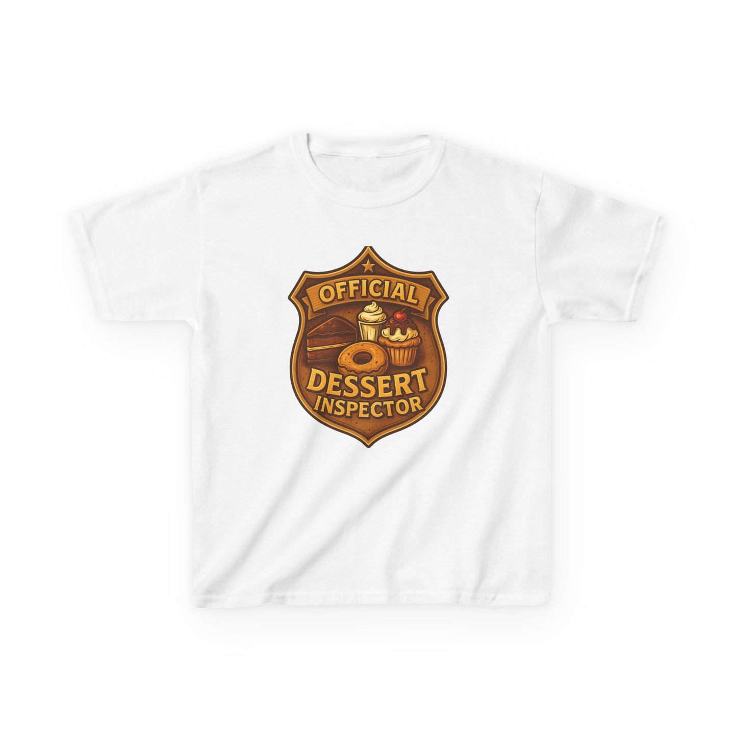 Kids Dessert Inspector Tee, Fun Kids T-Shirt, Playful Gift for Children, Cute Dessert Apparel, Birthday Gift for Kids