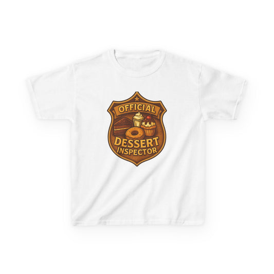 Kids Dessert Inspector Tee, Fun Kids T-Shirt, Playful Gift for Children, Cute Dessert Apparel, Birthday Gift for Kids