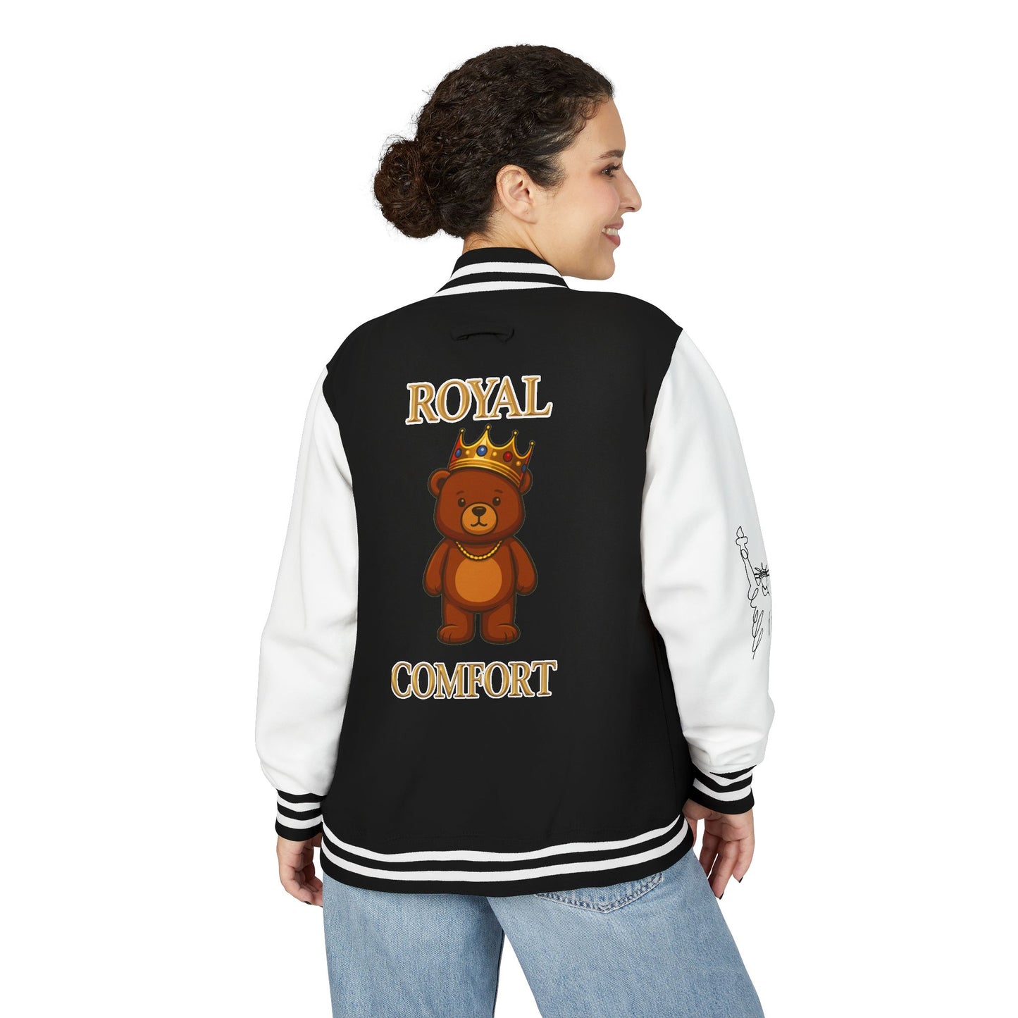 Royal Comfort Unisex Heavyweight Letterman Jacket, Trendy Varsity Style, Fun Gift for Students, Cozy Layering Piece, Perfect for Fall Events