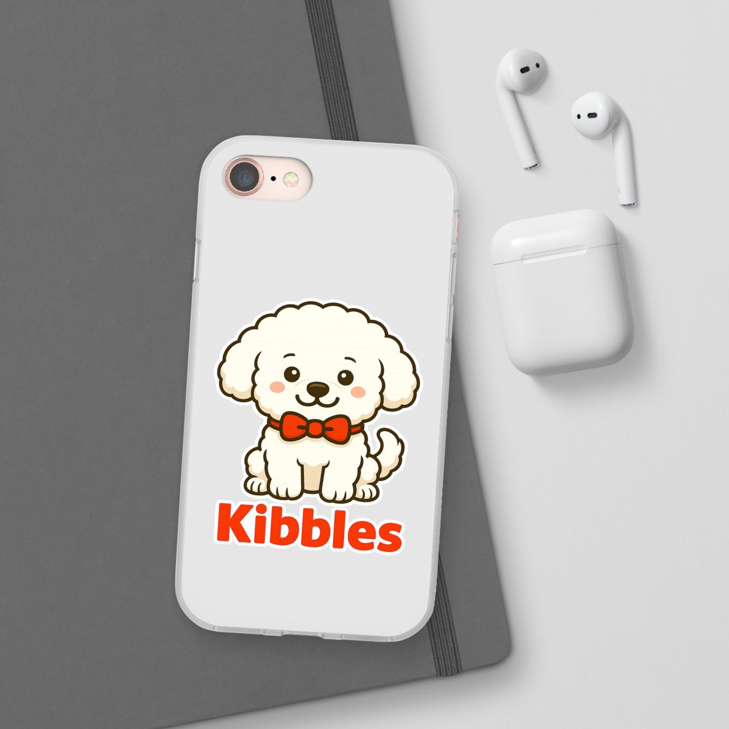 Cute Dog Flexi Case - Personalized Pet Phone Cover, Kibble Lover, Gift for Dog Owners, Custom Animal Case, Perfect for Pet Lovers