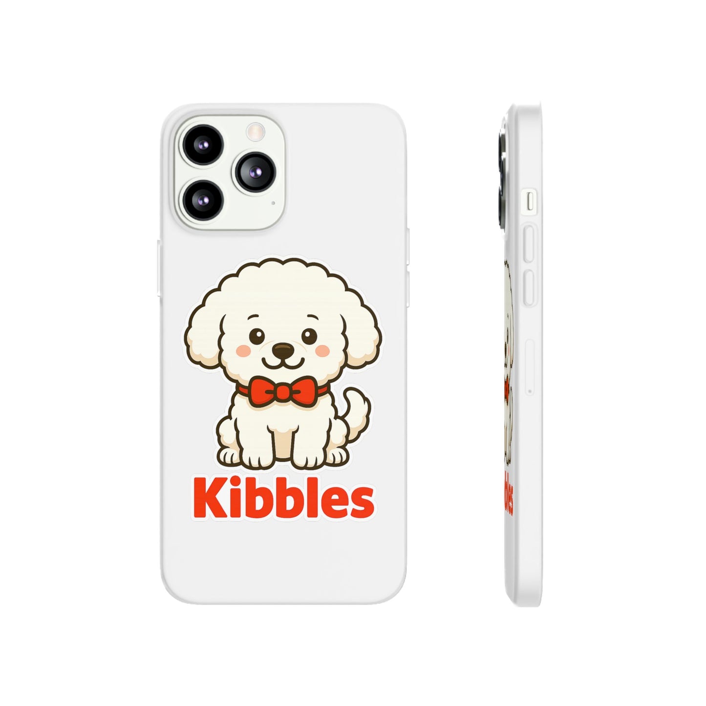 Cute Dog Flexi Case - Personalized Pet Phone Cover, Kibble Lover, Gift for Dog Owners, Custom Animal Case, Perfect for Pet Lovers