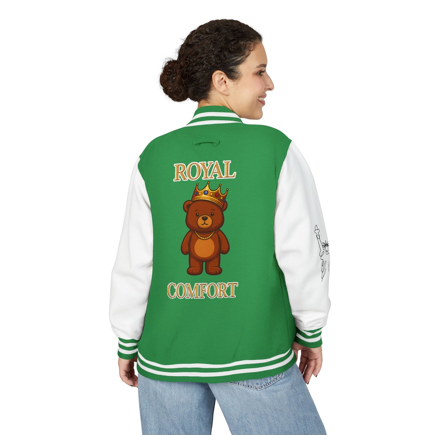 Royal Comfort Unisex Heavyweight Letterman Jacket, Trendy Varsity Style, Fun Gift for Students, Cozy Layering Piece, Perfect for Fall Events