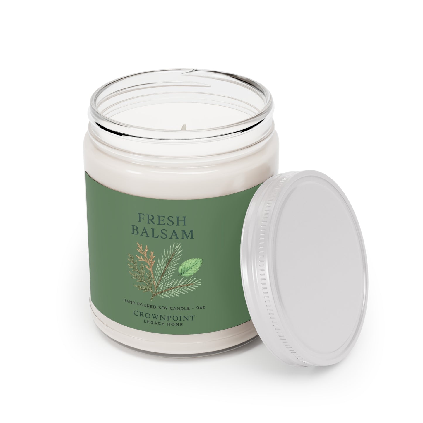 Fresh Balsam Scented Soy Candle, Cozy Home Decor for Relaxation, Gifts for Any Occasion, Eco-Friendly 9oz Candle, Housewarming