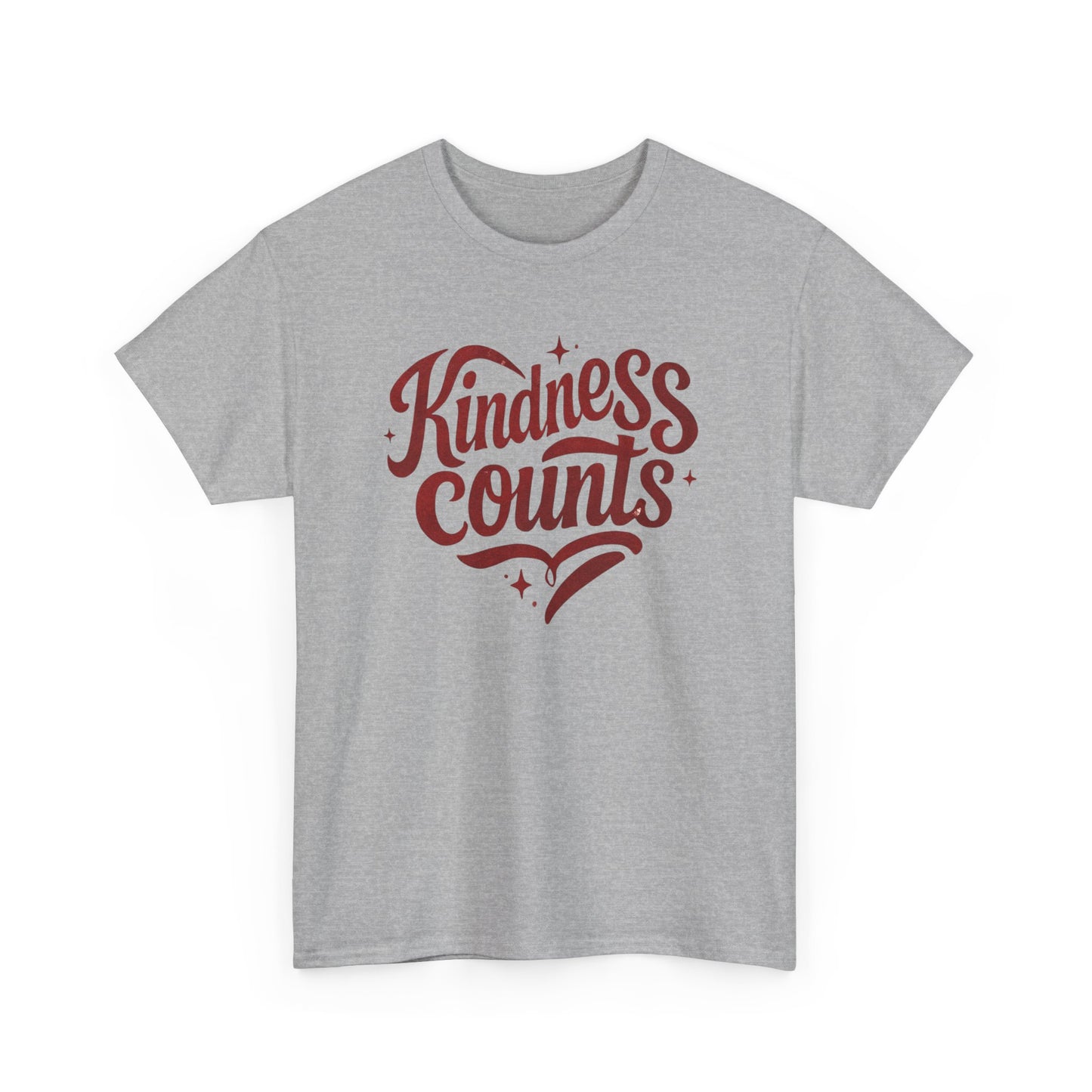 Kindness Counts Unisex Heavy Cotton Tee, Inspirational T-Shirt, Gift for Friends, Casual Wear, Positive Vibes Apparel