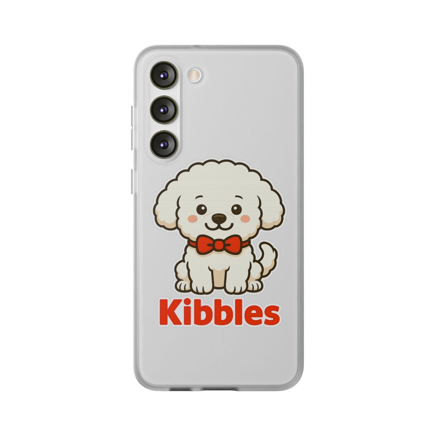 Cute Dog Flexi Case - Personalized Pet Phone Cover, Kibble Lover, Gift for Dog Owners, Custom Animal Case, Perfect for Pet Lovers