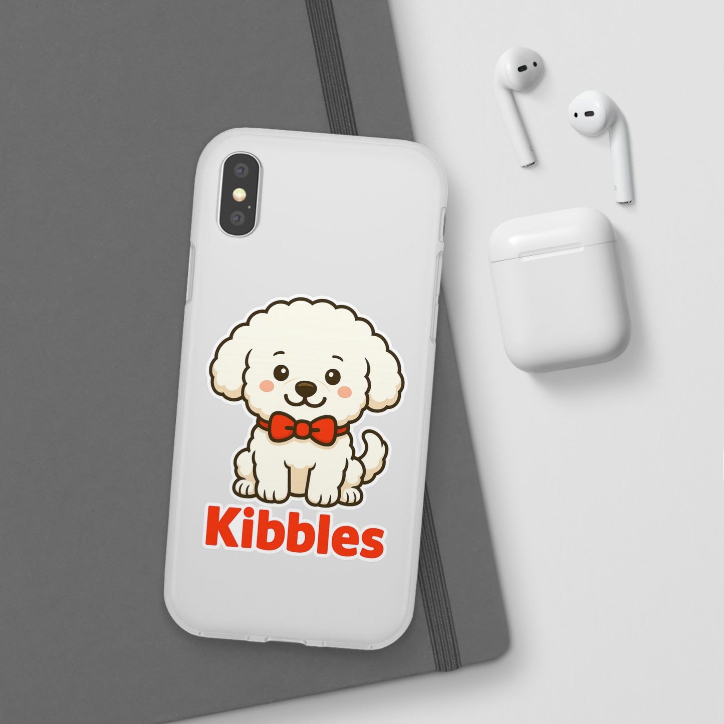 Cute Dog Flexi Case - Personalized Pet Phone Cover, Kibble Lover, Gift for Dog Owners, Custom Animal Case, Perfect for Pet Lovers