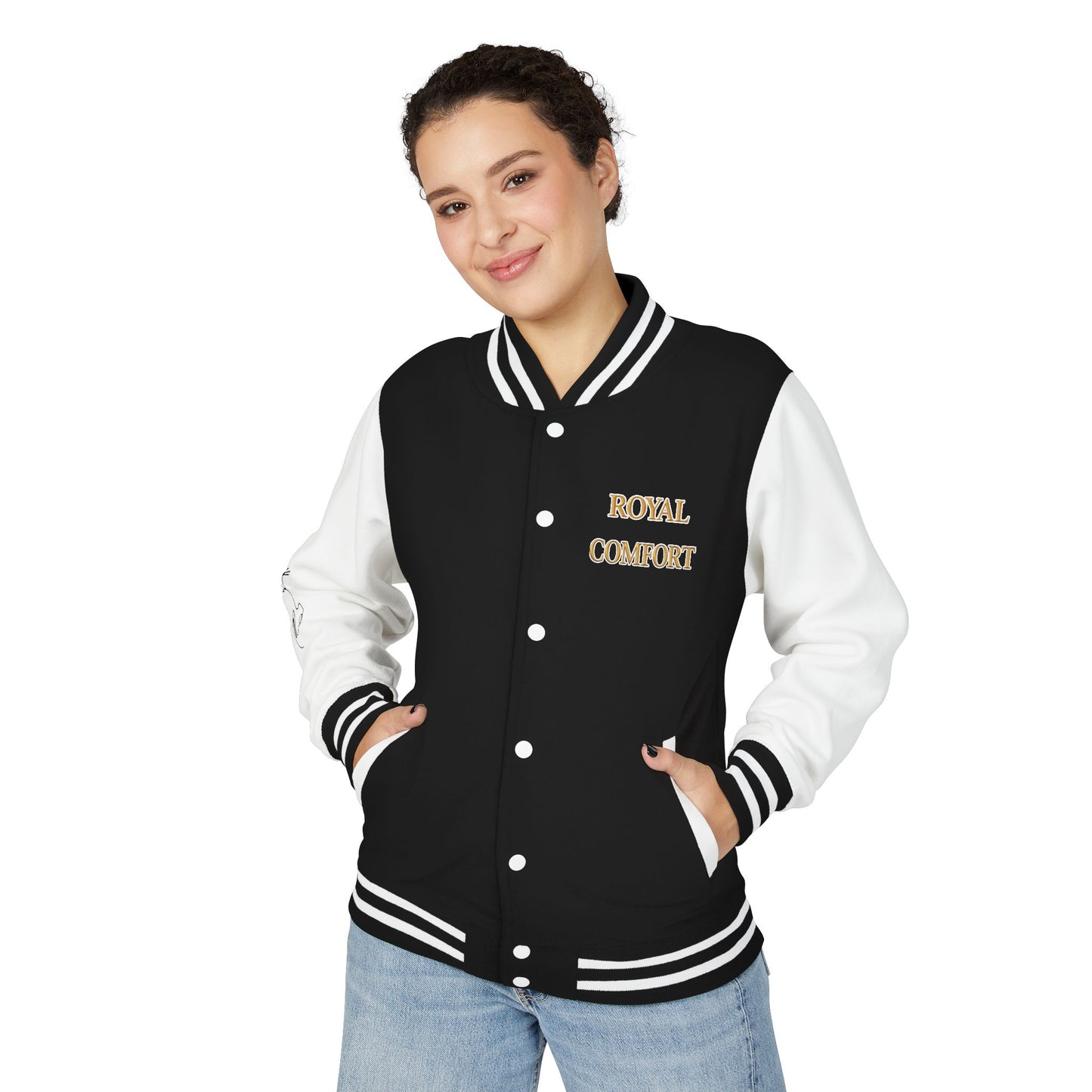 Royal Comfort Unisex Heavyweight Letterman Jacket, Trendy Varsity Style, Fun Gift for Students, Cozy Layering Piece, Perfect for Fall Events