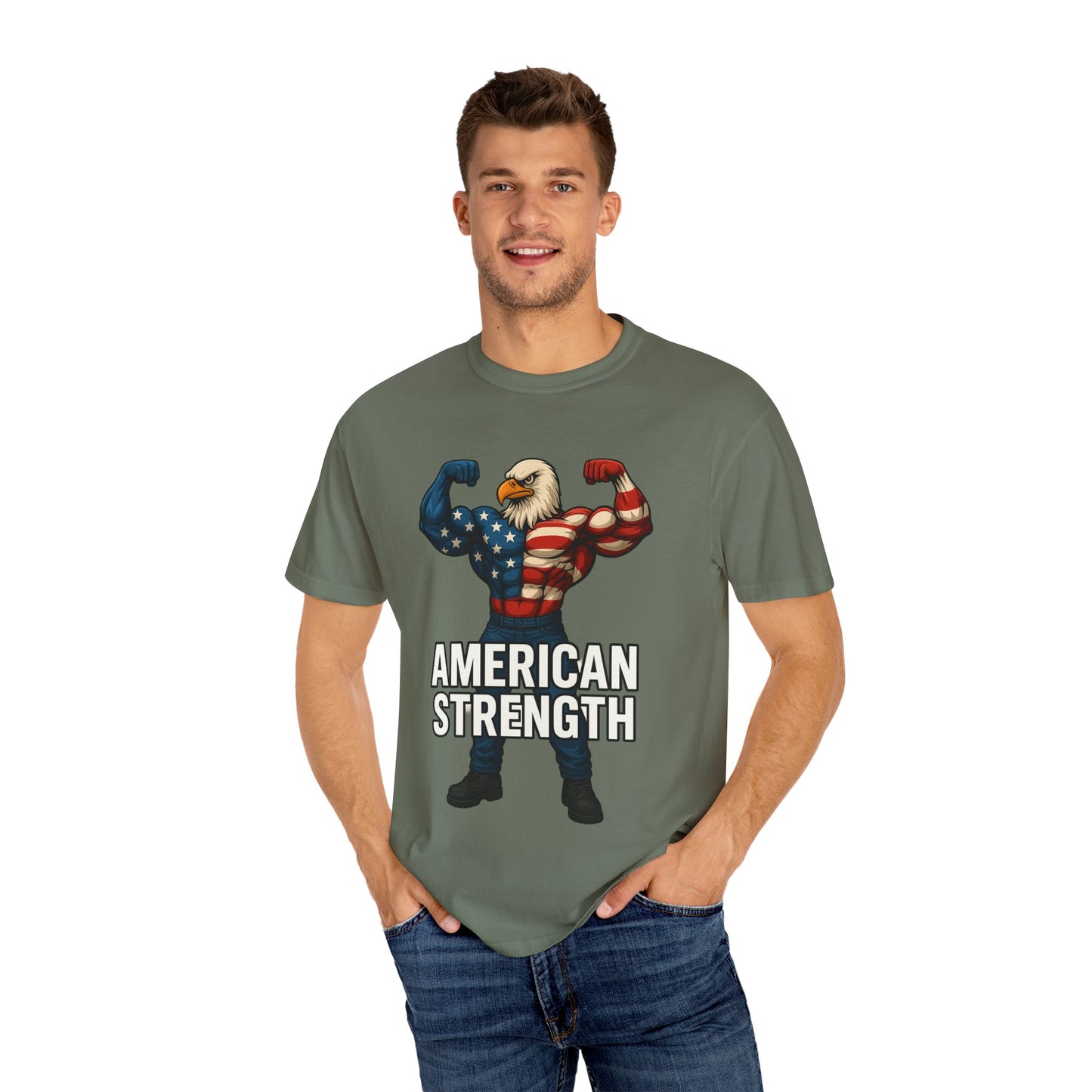 American Strength T-Shirt, Unisex Tee, Patriotic Eagle Graphic Tee Shirt, Men's Women's Graphic Tee, Red White Blue USA shirt, Free Shipping