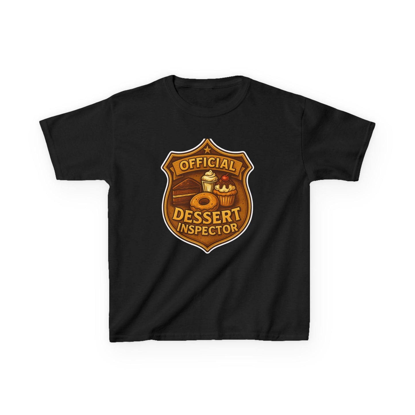 Kids Dessert Inspector Tee, Fun Kids T-Shirt, Playful Gift for Children, Cute Dessert Apparel, Birthday Gift for Kids