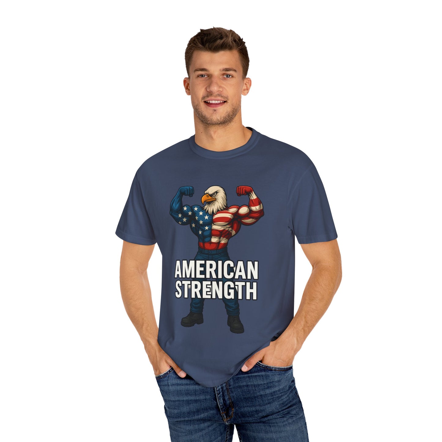 American Strength T-Shirt, Unisex Tee, Patriotic Eagle Graphic Tee Shirt, Men's Women's Graphic Tee, Red White Blue USA shirt, Free Shipping