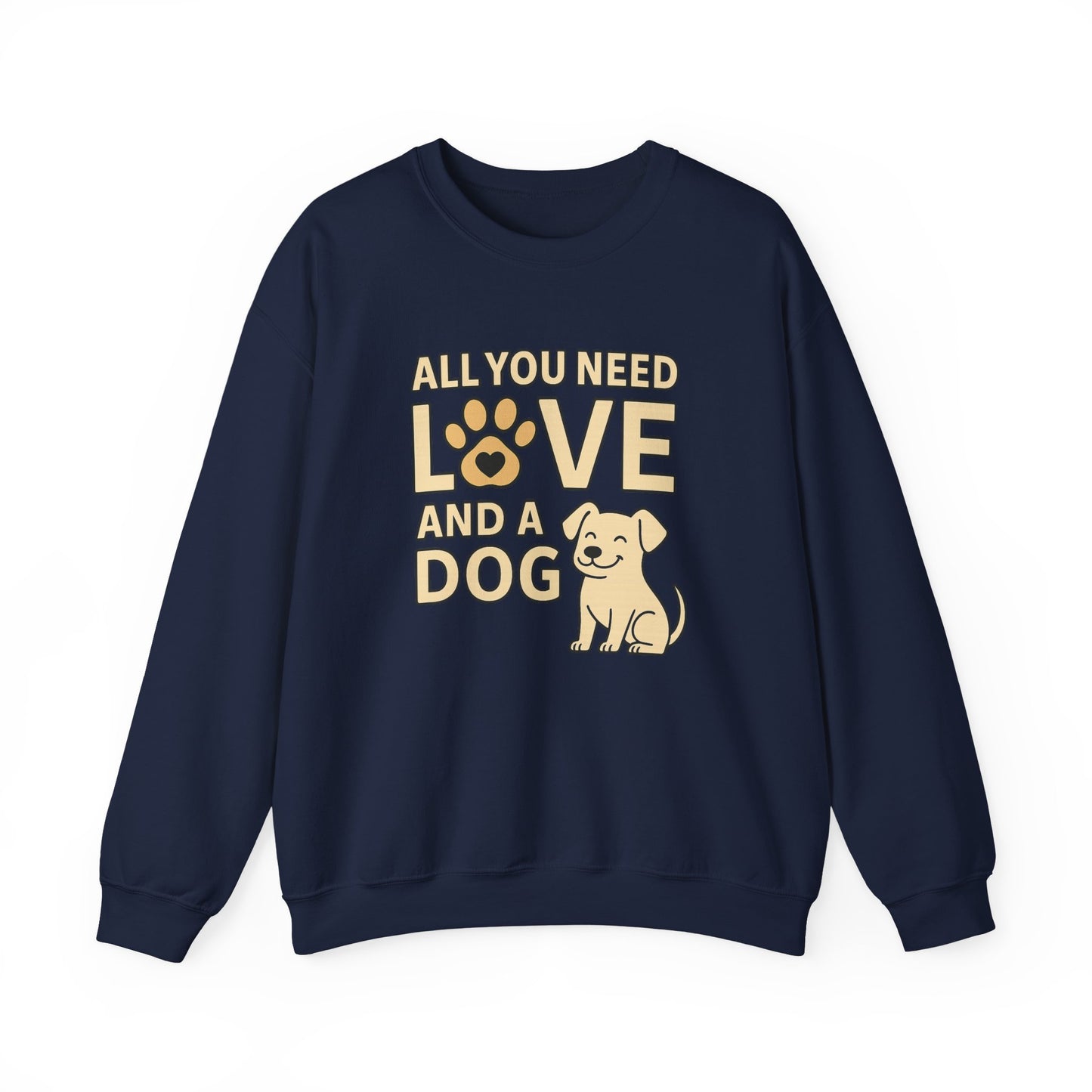 All You Need is Love Sweatshirt, Dog Lover Gift, Cozy Crewneck, Pet Owner Apparel, Animal Lover Sweatshirt, Birthday Gift for Dog Parents