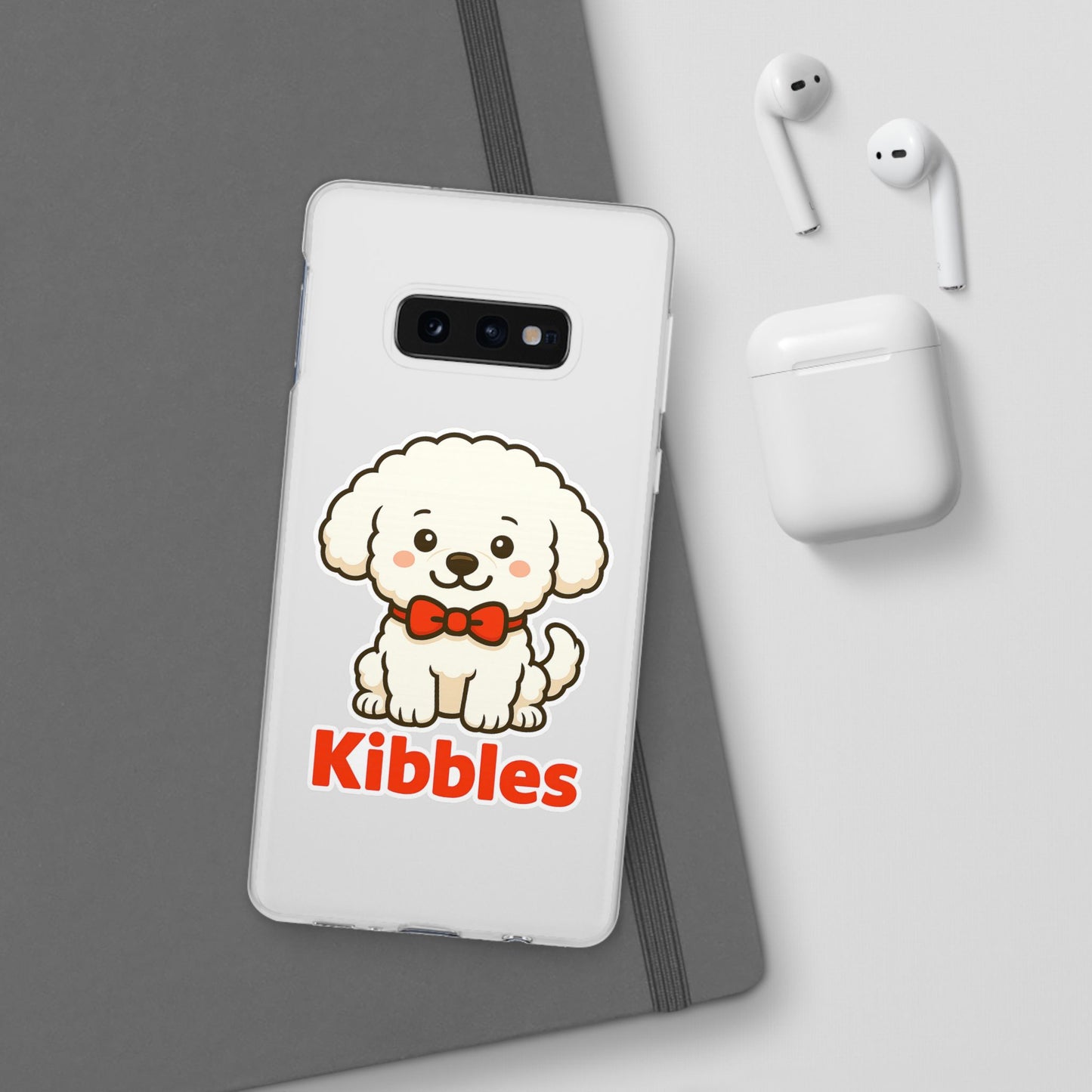 Cute Dog Flexi Case - Personalized Pet Phone Cover, Kibble Lover, Gift for Dog Owners, Custom Animal Case, Perfect for Pet Lovers