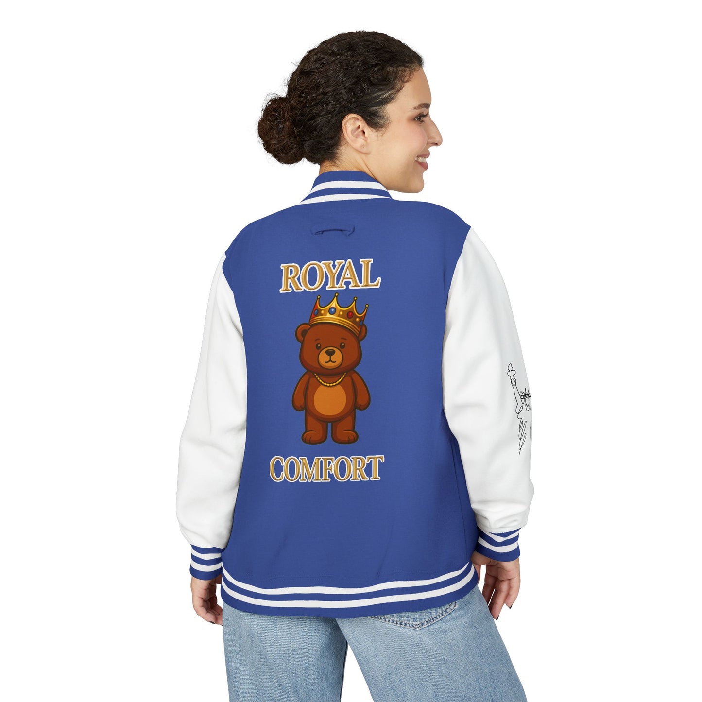 Royal Comfort Unisex Heavyweight Letterman Jacket, Trendy Varsity Style, Fun Gift for Students, Cozy Layering Piece, Perfect for Fall Events