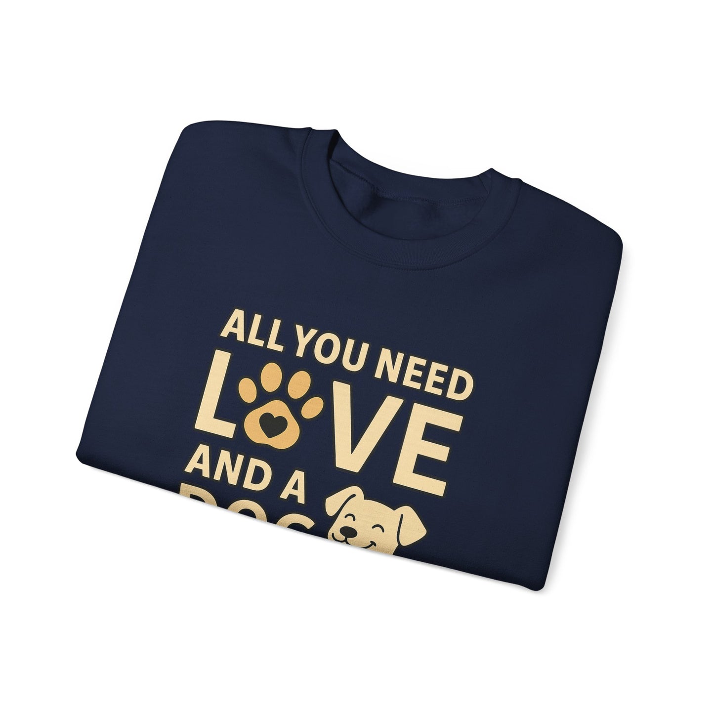 All You Need is Love Sweatshirt, Dog Lover Gift, Cozy Crewneck, Pet Owner Apparel, Animal Lover Sweatshirt, Birthday Gift for Dog Parents