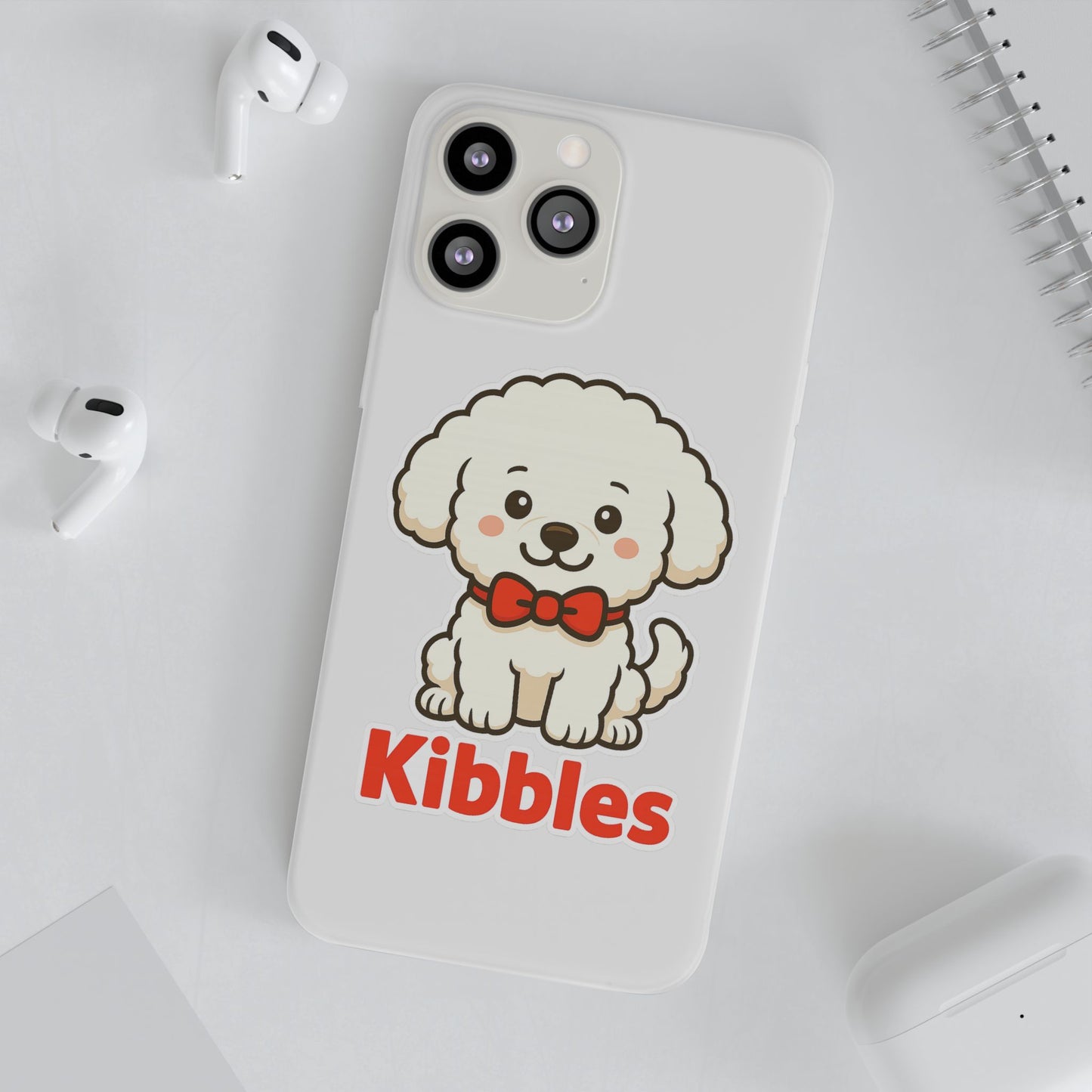 Cute Dog Flexi Case - Personalized Pet Phone Cover, Kibble Lover, Gift for Dog Owners, Custom Animal Case, Perfect for Pet Lovers