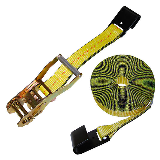 2" x 27' Flatbed Ratchet Straps With Flat Hooks