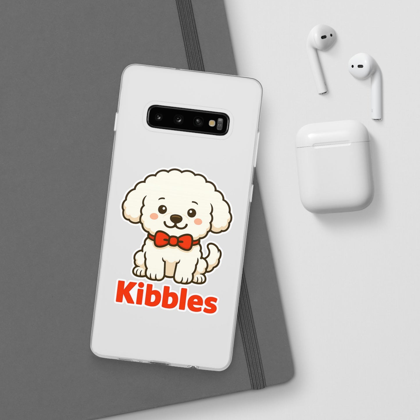 Cute Dog Flexi Case - Personalized Pet Phone Cover, Kibble Lover, Gift for Dog Owners, Custom Animal Case, Perfect for Pet Lovers