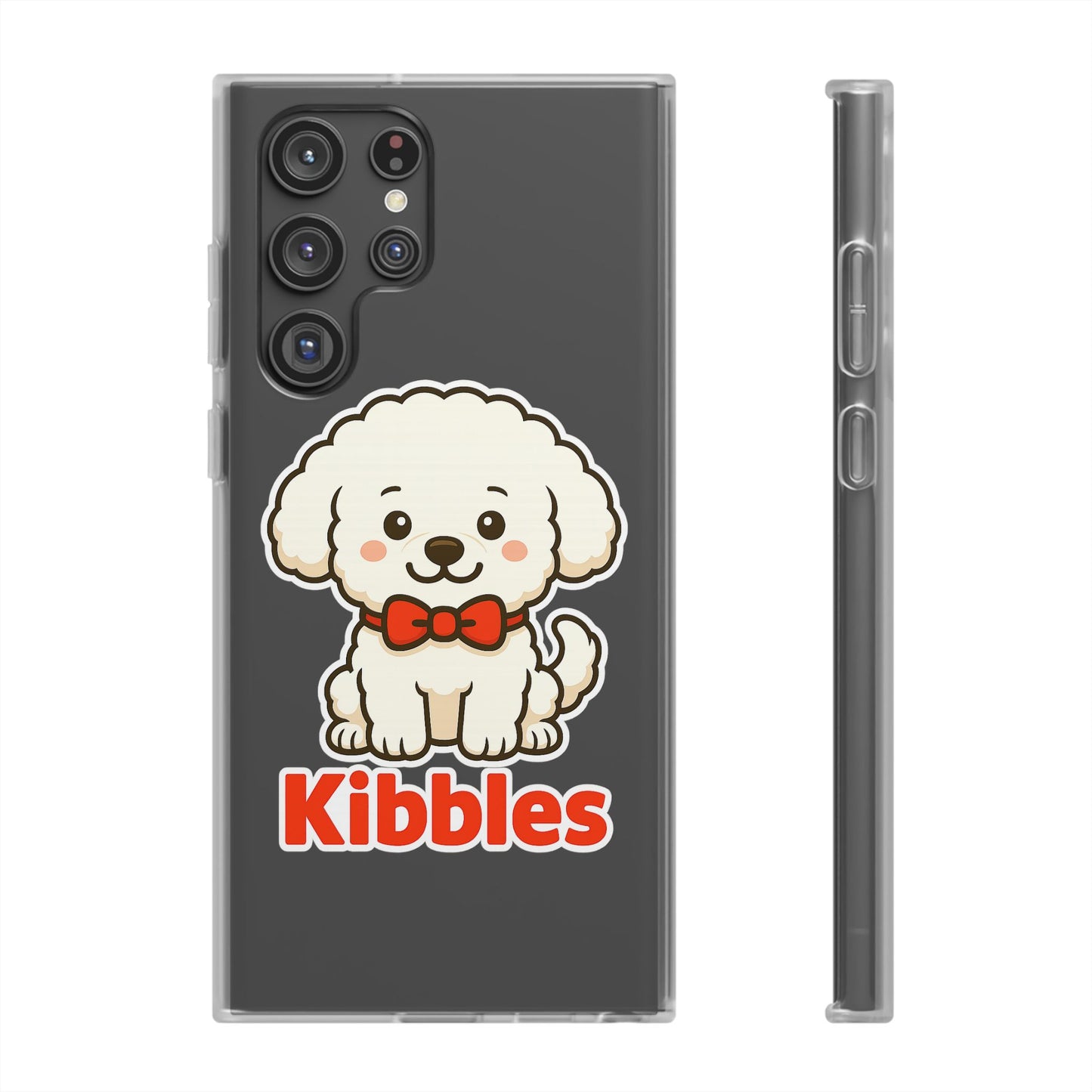Cute Dog Flexi Case - Personalized Pet Phone Cover, Kibble Lover, Gift for Dog Owners, Custom Animal Case, Perfect for Pet Lovers