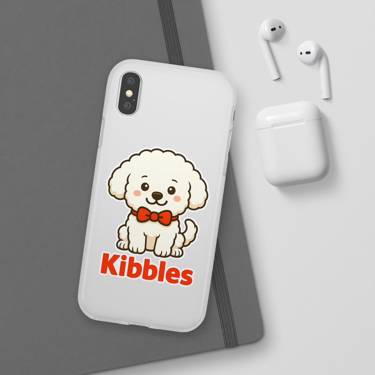 Cute Dog Flexi Case - Personalized Pet Phone Cover, Kibble Lover, Gift for Dog Owners, Custom Animal Case, Perfect for Pet Lovers