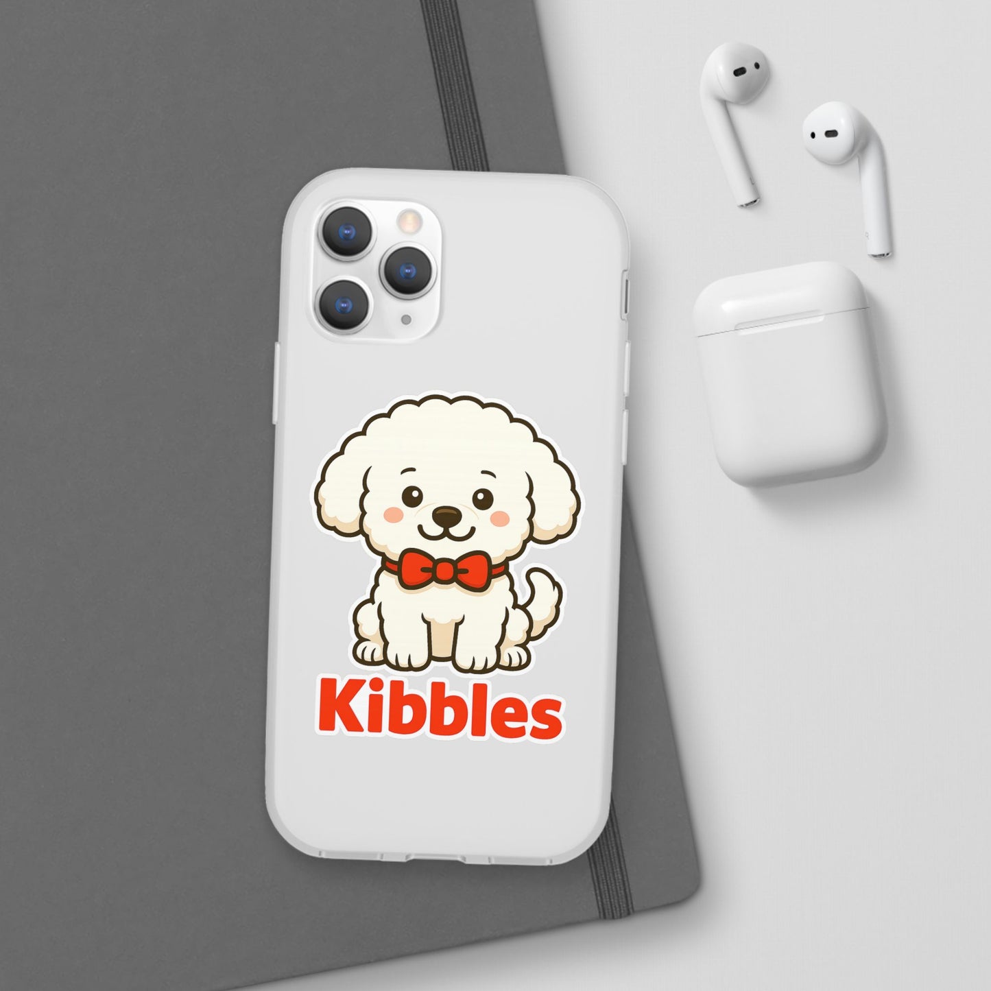 Cute Dog Flexi Case - Personalized Pet Phone Cover, Kibble Lover, Gift for Dog Owners, Custom Animal Case, Perfect for Pet Lovers