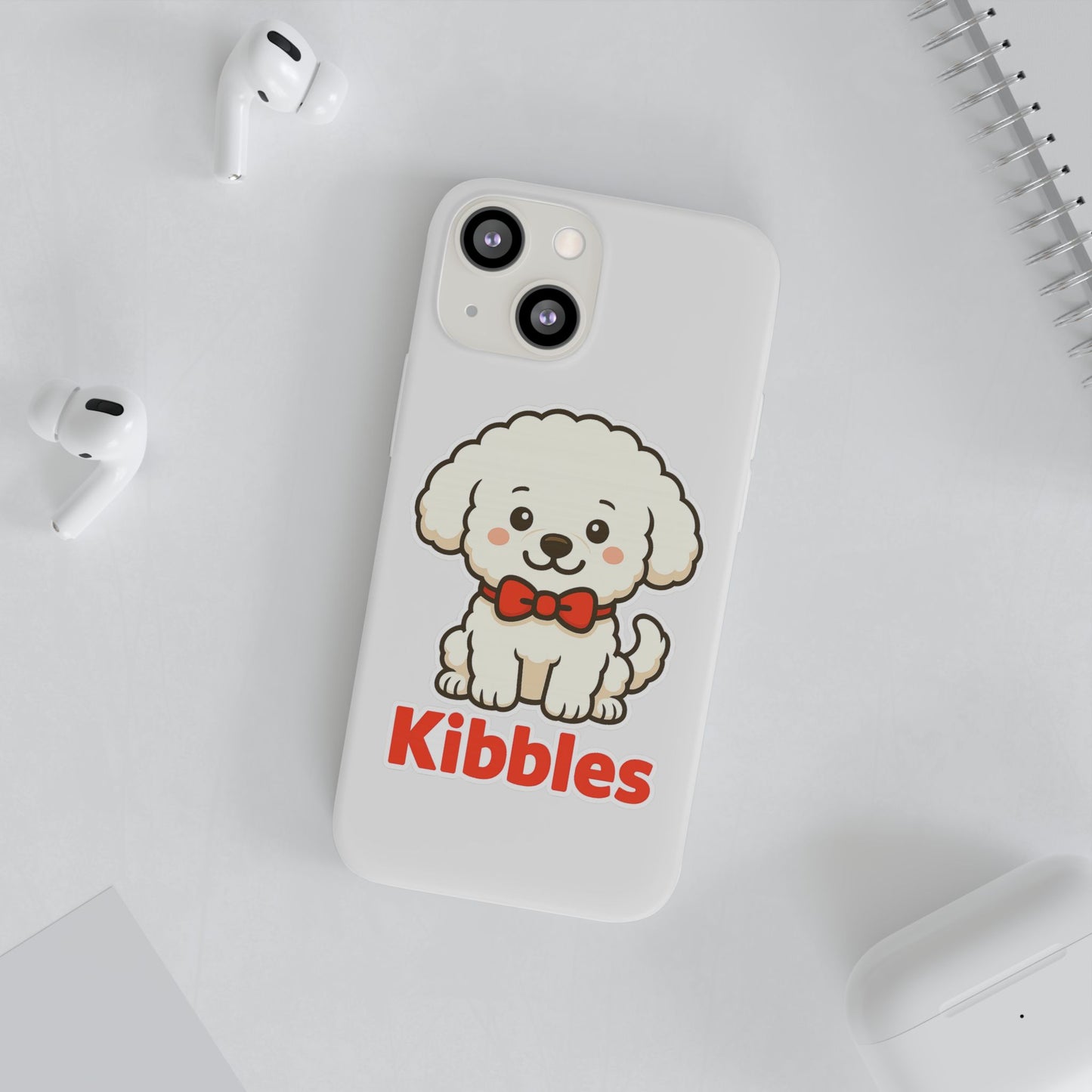 Cute Dog Flexi Case - Personalized Pet Phone Cover, Kibble Lover, Gift for Dog Owners, Custom Animal Case, Perfect for Pet Lovers
