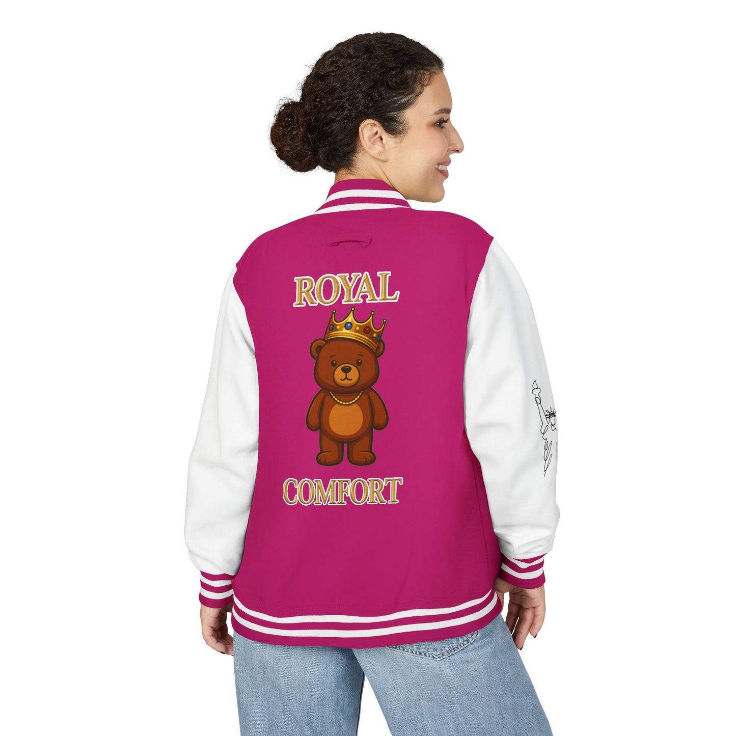 Royal Comfort Unisex Heavyweight Letterman Jacket, Trendy Varsity Style, Fun Gift for Students, Cozy Layering Piece, Perfect for Fall Events