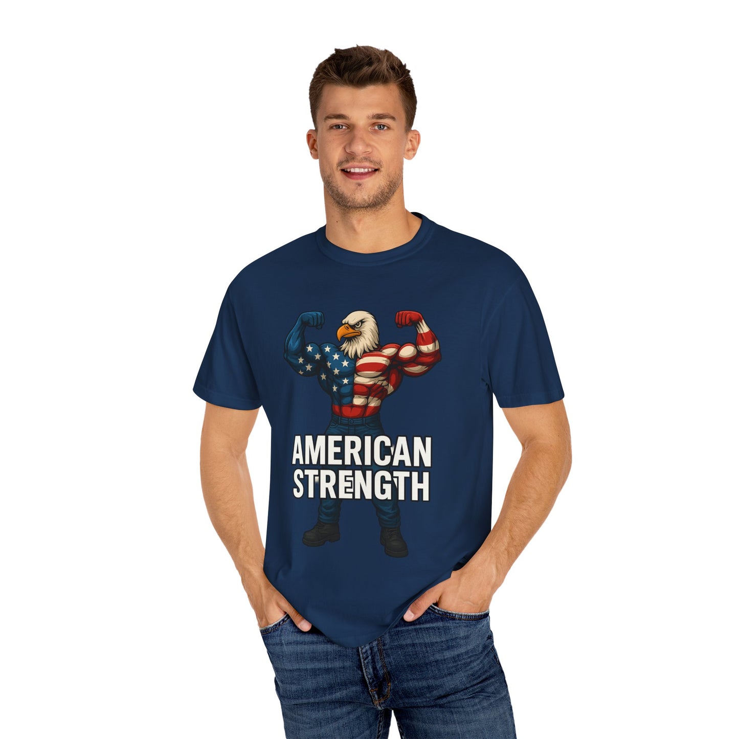 American Strength T-Shirt, Unisex Tee, Patriotic Eagle Graphic Tee Shirt, Men's Women's Graphic Tee, Red White Blue USA shirt, Free Shipping