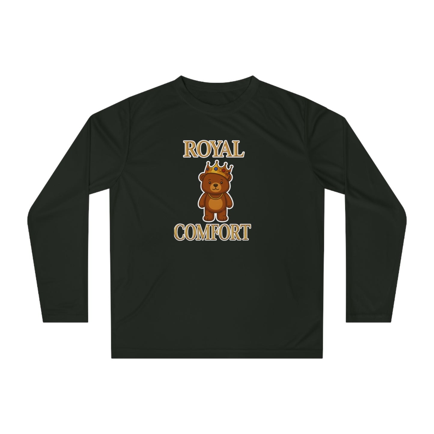 Royal Comfort Cuddler Bear Performance Long Sleeve Shirt, Unisex Tee, Athletic Top, Workout Apparel, Running Gear