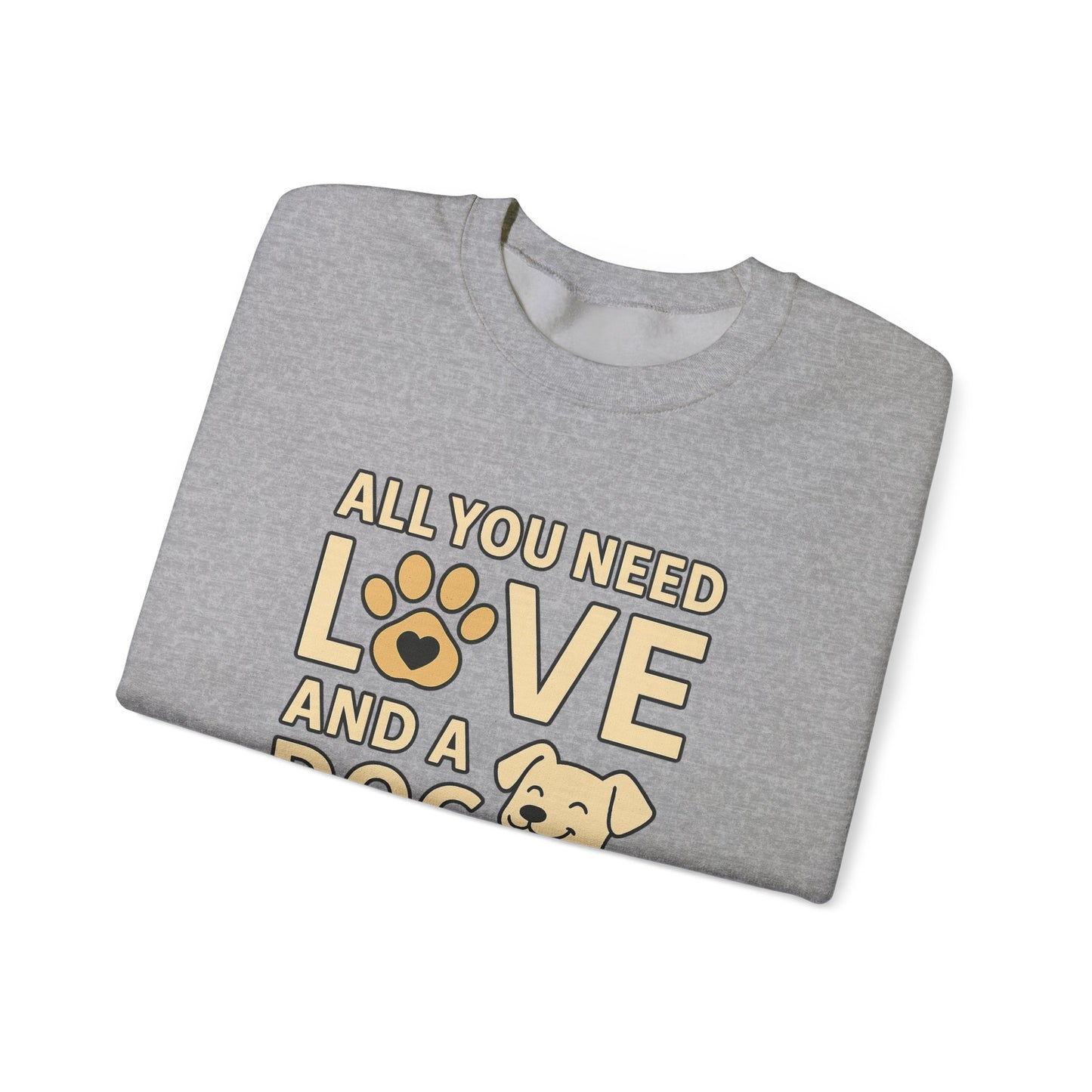 All You Need is Love Sweatshirt, Dog Lover Gift, Cozy Crewneck, Pet Owner Apparel, Animal Lover Sweatshirt, Birthday Gift for Dog Parents