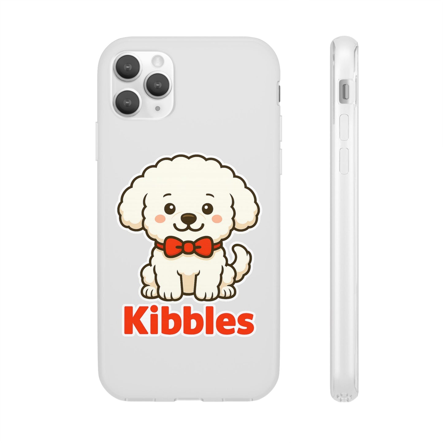 Cute Dog Flexi Case - Personalized Pet Phone Cover, Kibble Lover, Gift for Dog Owners, Custom Animal Case, Perfect for Pet Lovers