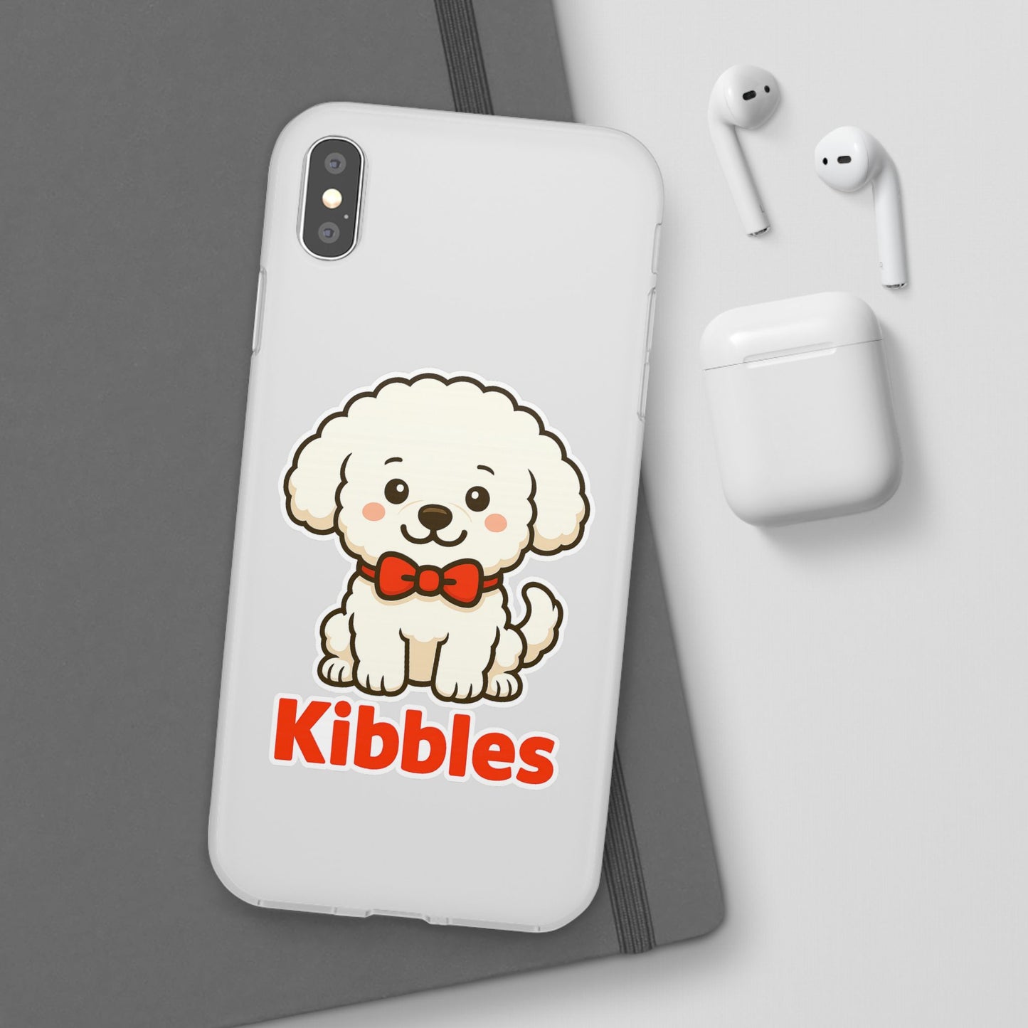 Cute Dog Flexi Case - Personalized Pet Phone Cover, Kibble Lover, Gift for Dog Owners, Custom Animal Case, Perfect for Pet Lovers