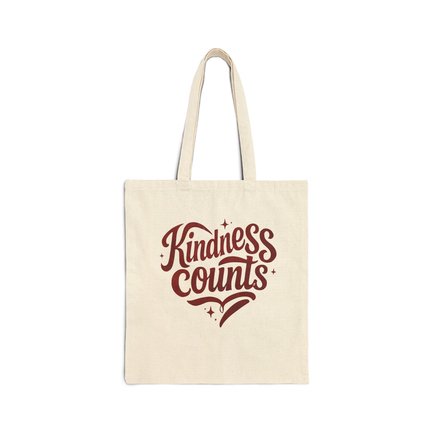 Kindness Counts Cotton Canvas Tote Bag, Eco-Friendly Gift, Reusable Shopping Bag, Inspirational Tote, Everyday Carryall